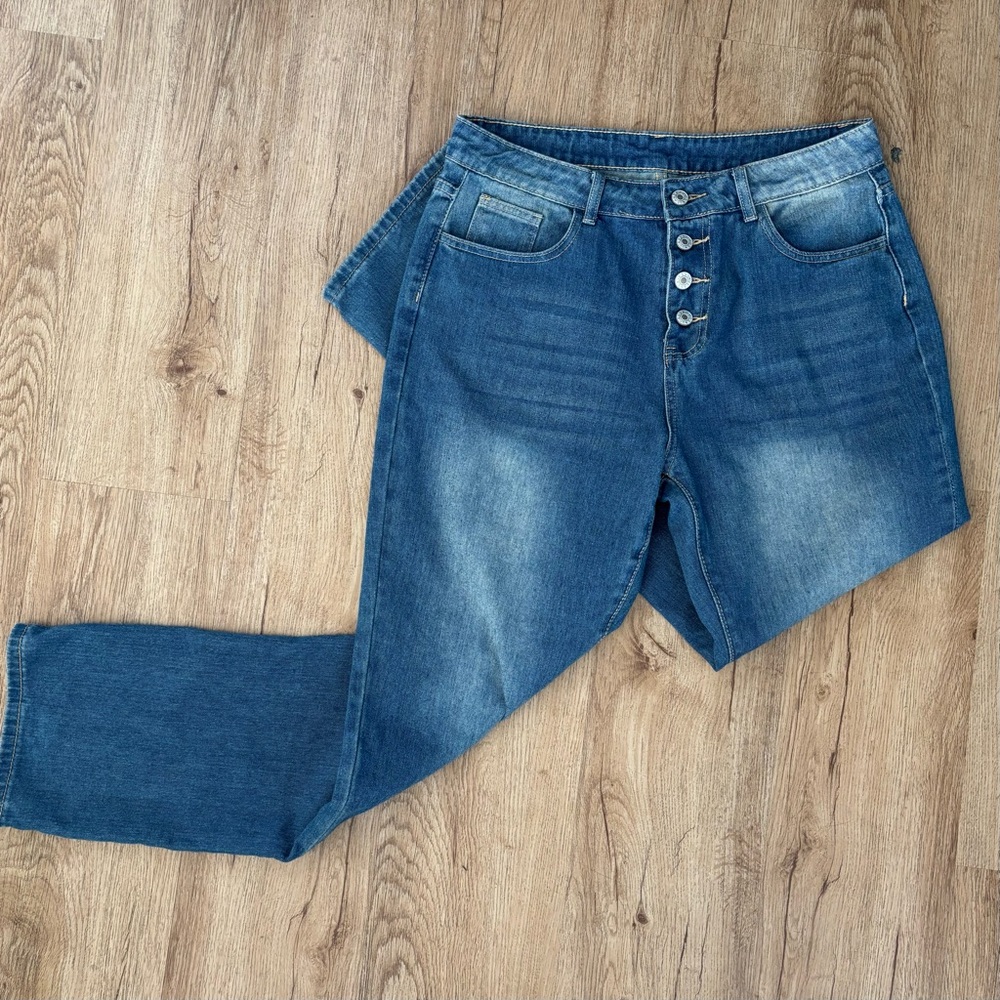 High-Waisted Button-Fly Jeans